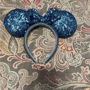 Loungefly Sequin Mouse Ear Headband in Shimmering Blue